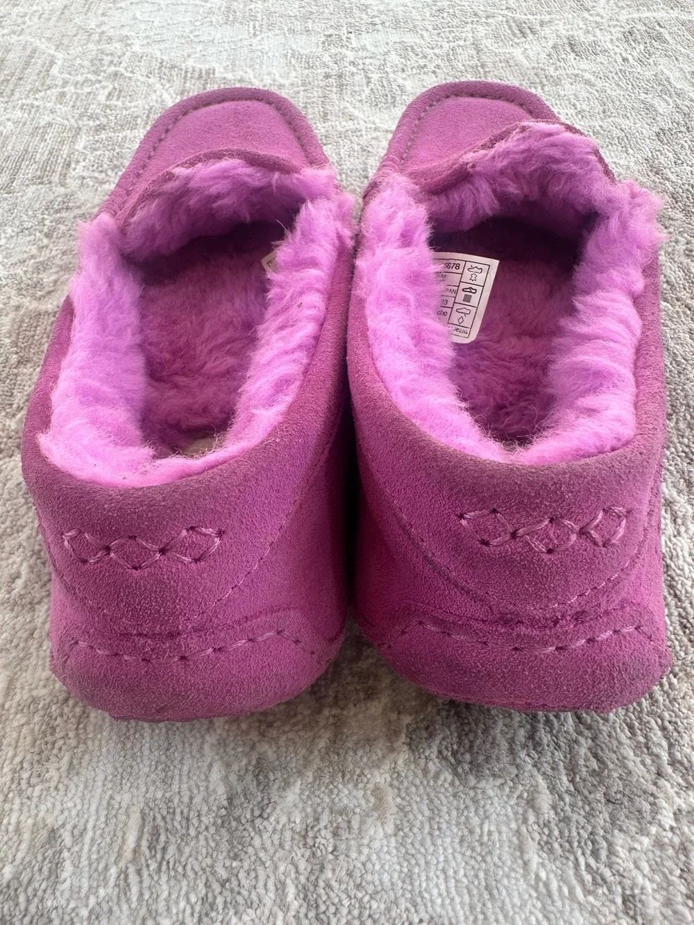 Ugg Australia Ansley Purple Pink Cloud Moc Toe Suede Wool Moccasins (Size 6)